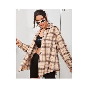 Brand new - tan plaid flannel